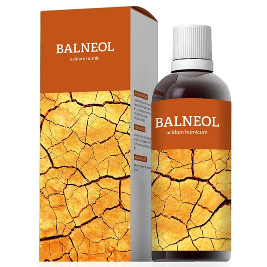 Balneol acidum humicum 100ml bottle and box for joint regeneration and inflammatory skin disorders