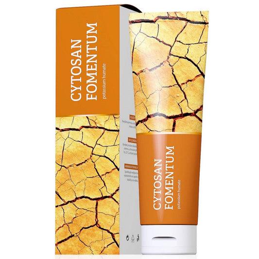 Cytosan Fomentum gel with humates for skin regeneration and inflammation relief, 100g tube and box
