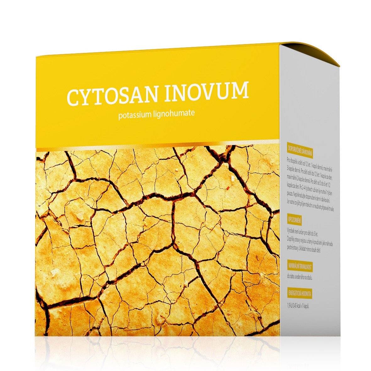 Cytosan Inovum dietary supplement box with humic substances and green clay for body cleansing and blood sugar support