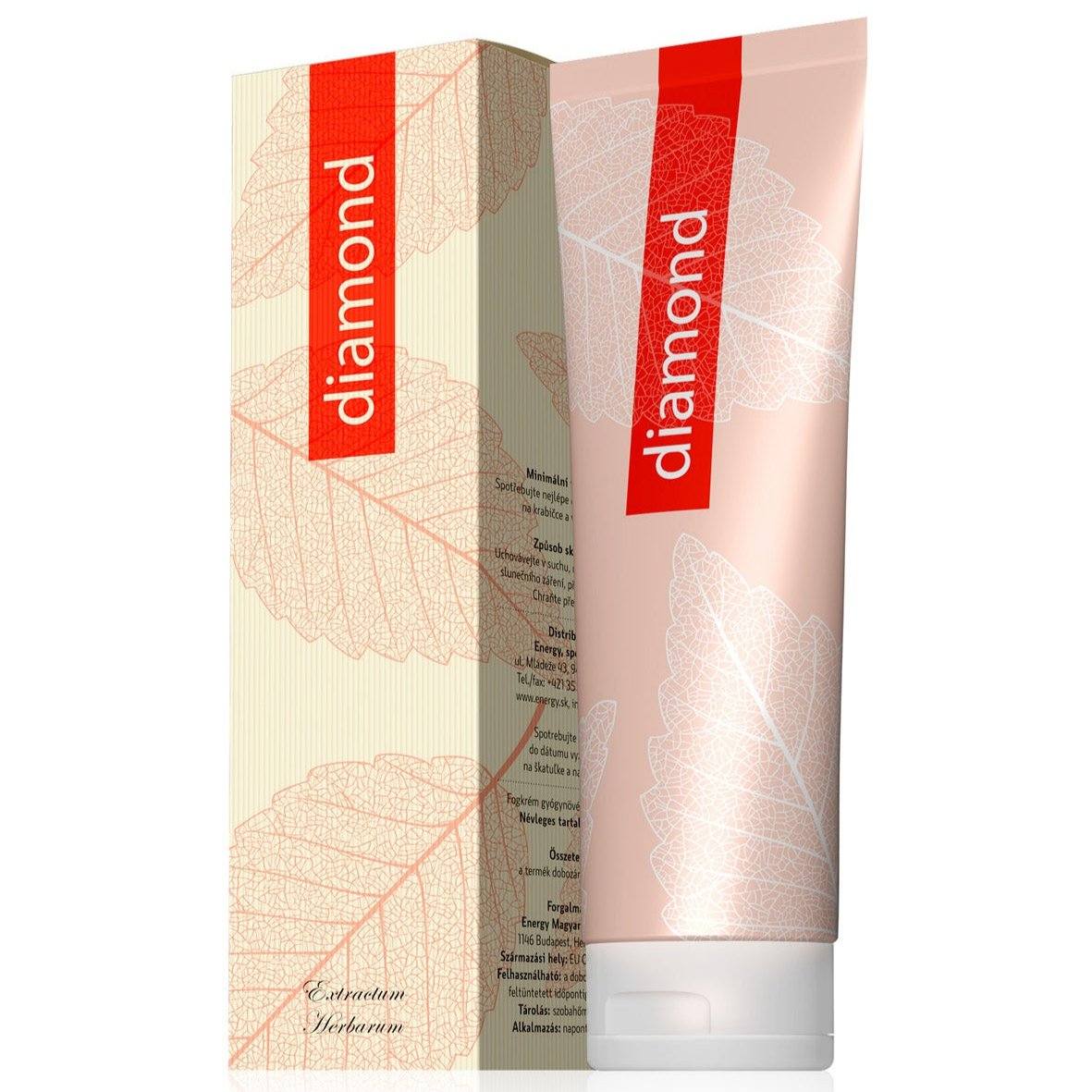 Diamond natural toothpaste 100ml with herbal extracts and thermal water for dental care and oral health