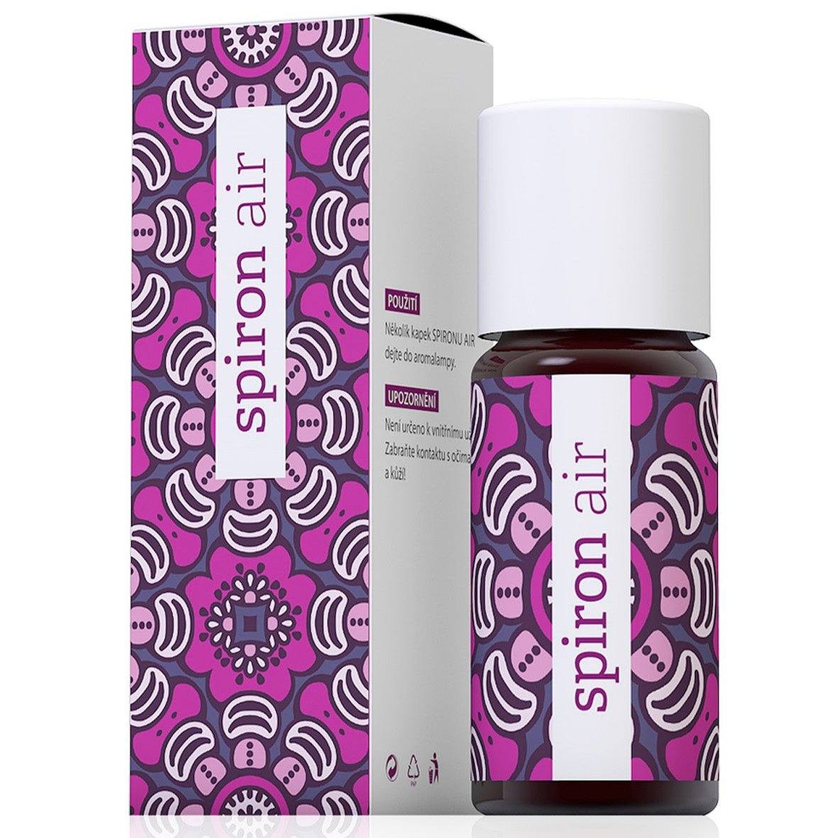 spiron air essential oil blend for aroma lamps, 10 ml bottle with decorative purple packaging