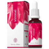 Vironal herbal concentrate immune system support 30ml bottle and packaging with red floral design