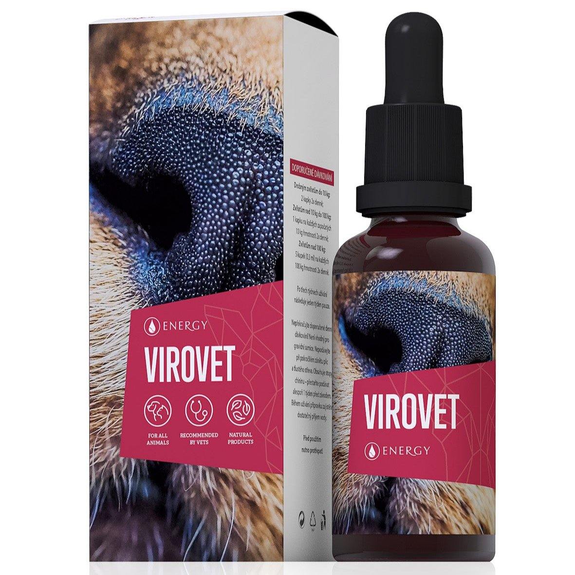 Virovet 30ml natural herbal concentrate for viral diseases in dogs and immune support