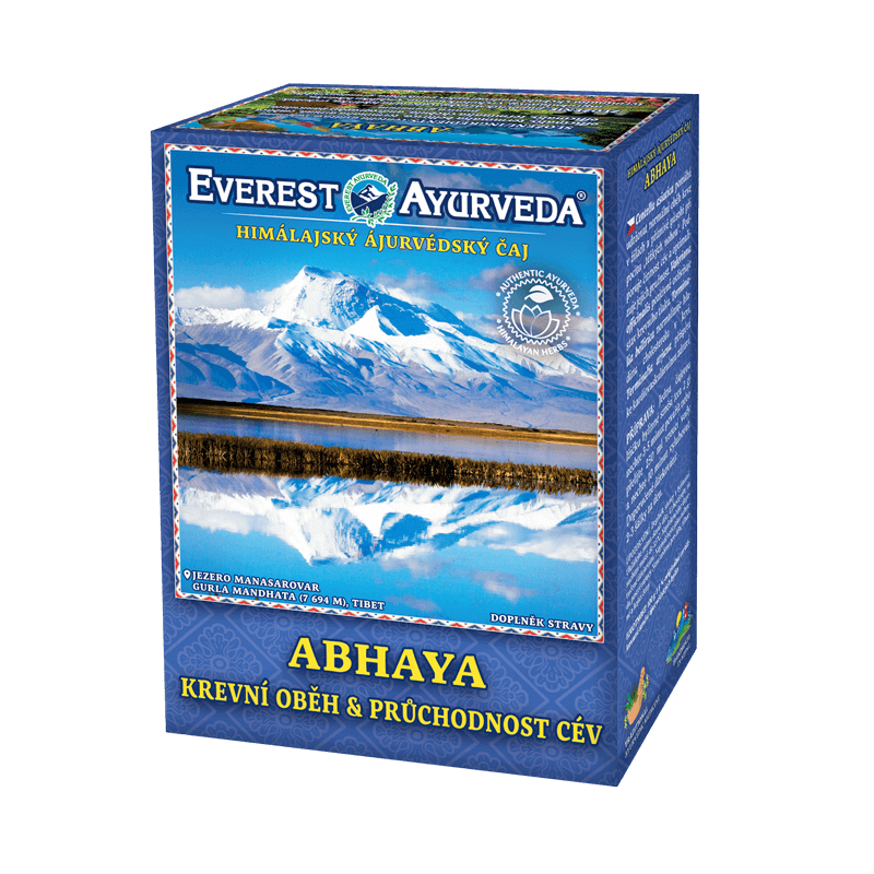 Everest Ayurveda Abhaya herbal tea for blood circulation and vascular health, 100g box from Nepal