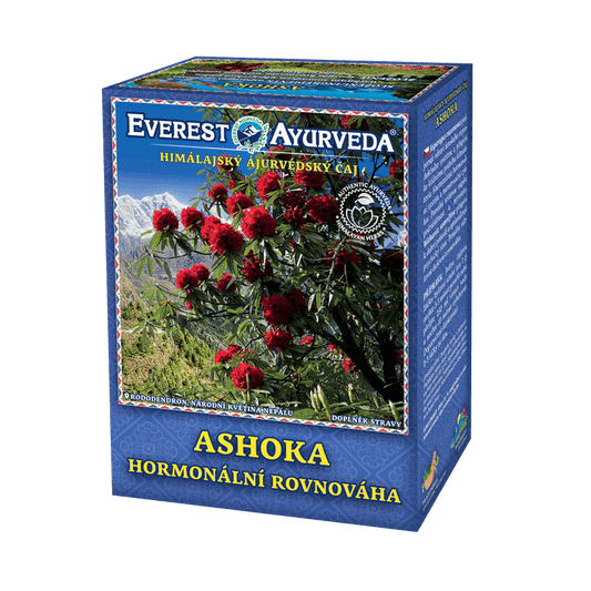 Everest Ayurveda Ashoka herbal tea for hormonal balance with Asparagus racemosus and Withania somnifera, 100g loose tea from Nepal