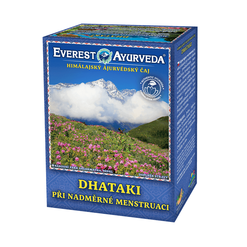 Everest Ayurveda Dhataki herbal tea for excessive menstruation and hormonal balance, 100g box