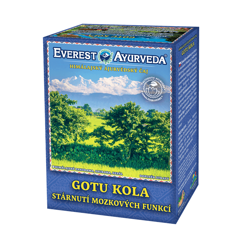 Gotu kola herbal tea for brain health and cognitive support, 100g box from Everest Ayurveda