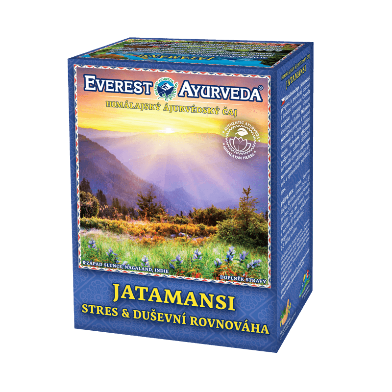 Everest Ayurveda Jatamansi herbal tea for stress relief and mental balance, 100g box
