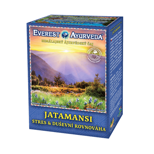 Everest Ayurveda Jatamansi herbal tea for stress relief and mental balance, 100g box