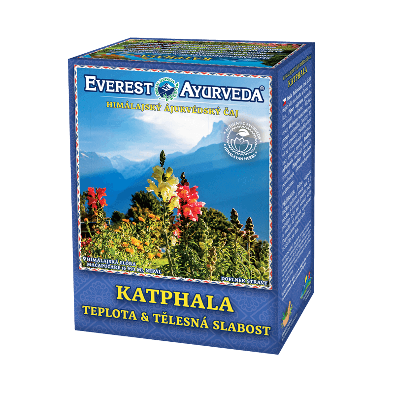 Katphala herbal tea for body weakness and temperature regulation with Himalayan herbs in 100g packaging