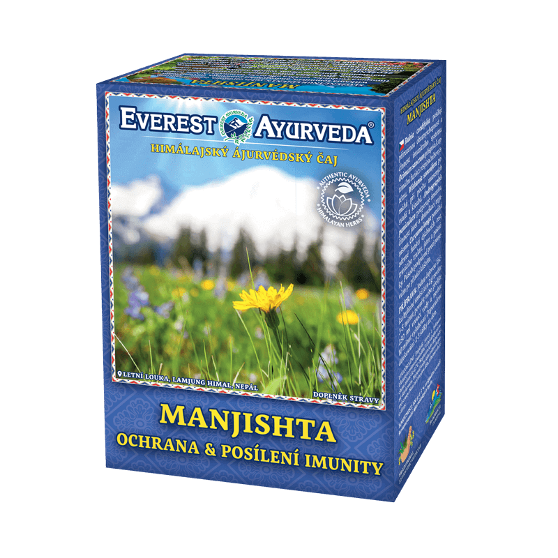 Manjishta Ayurvedic herbal tea for body defence and immunity support in 100g packaging from Nepal
