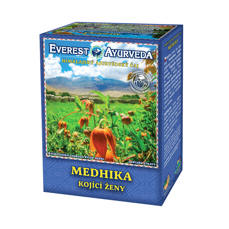 Everest Ayurveda Medhika herbal tea for breastfeeding women promoting milk production and postpartum health 100g box