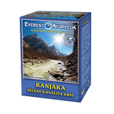 Ranjaka herbal tea for iron and blood quality support with Himalayan ayurvedic blend, 100g box