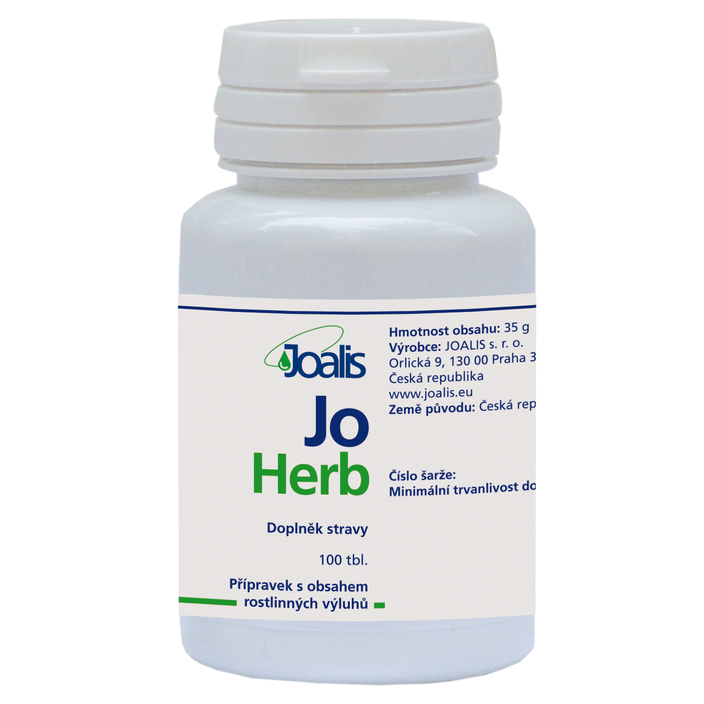 JoHerb dietary supplement bottle for complex detoxification of musculoskeletal system with 100 tablets