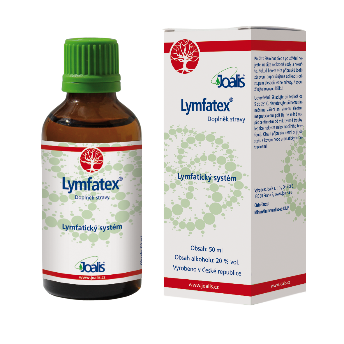 Joalis Lymfatex 50ml dietary supplement bottle and box for lymphatic system support