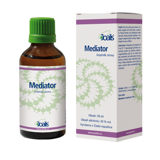 Mediator 50ml dietary supplement bottle and box for autoimmunity and inflammation support