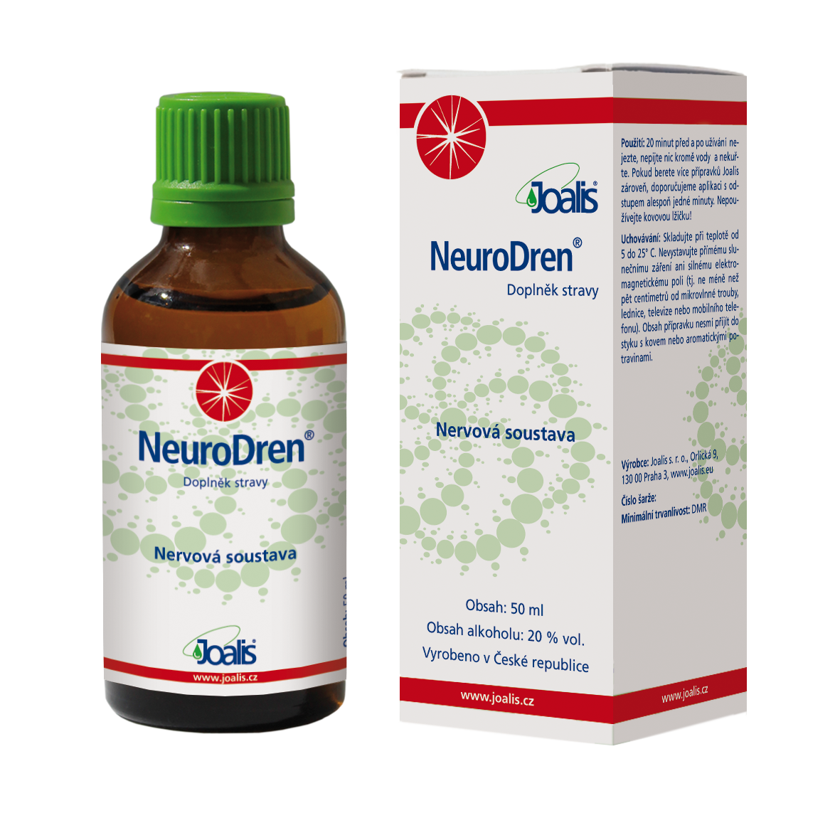 NeuroDren 50ml dietary supplement for peripheral nervous system support with plant extracts and ethanol