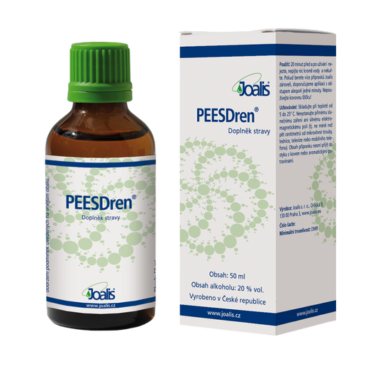 PEESDren 50ml dietary supplement for psychological disorders detoxifying mirror neurons in brown bottle with green cap and white box packaging