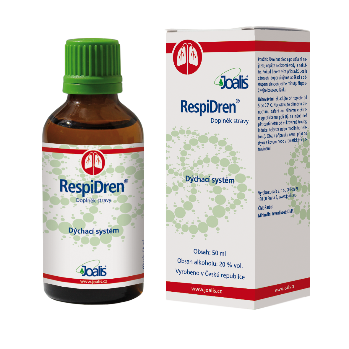 Joalis RespiDren 50ml supplement for lungs respiratory system support with plant extracts and ethanol