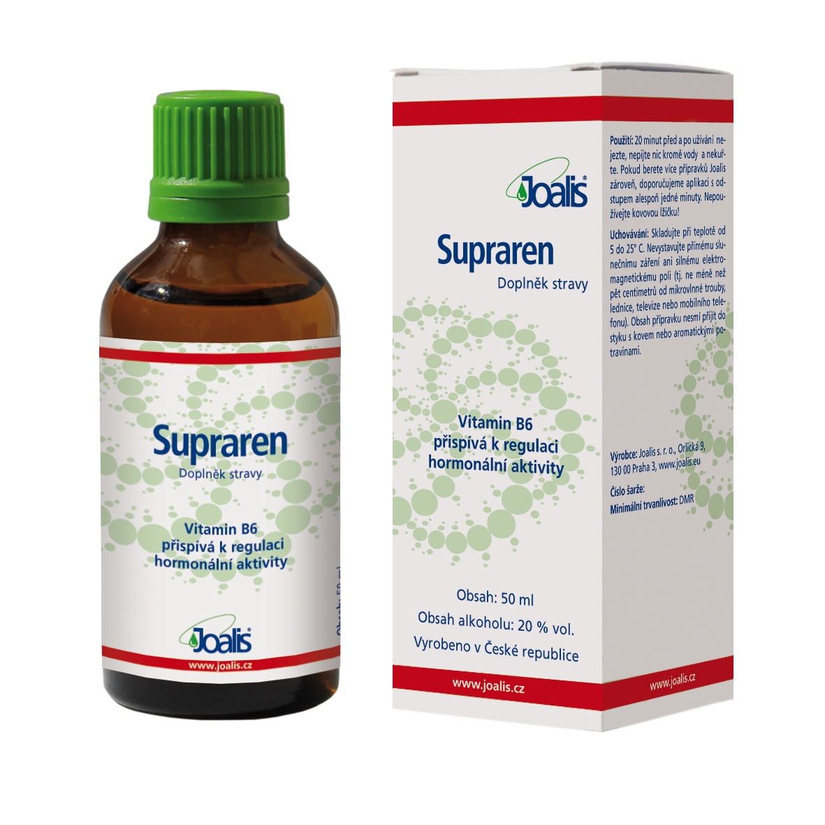 Joalis Supraren 50ml dietary supplement for adrenal glands hormonal activity regulation with Vitamin B6 and herbal extracts