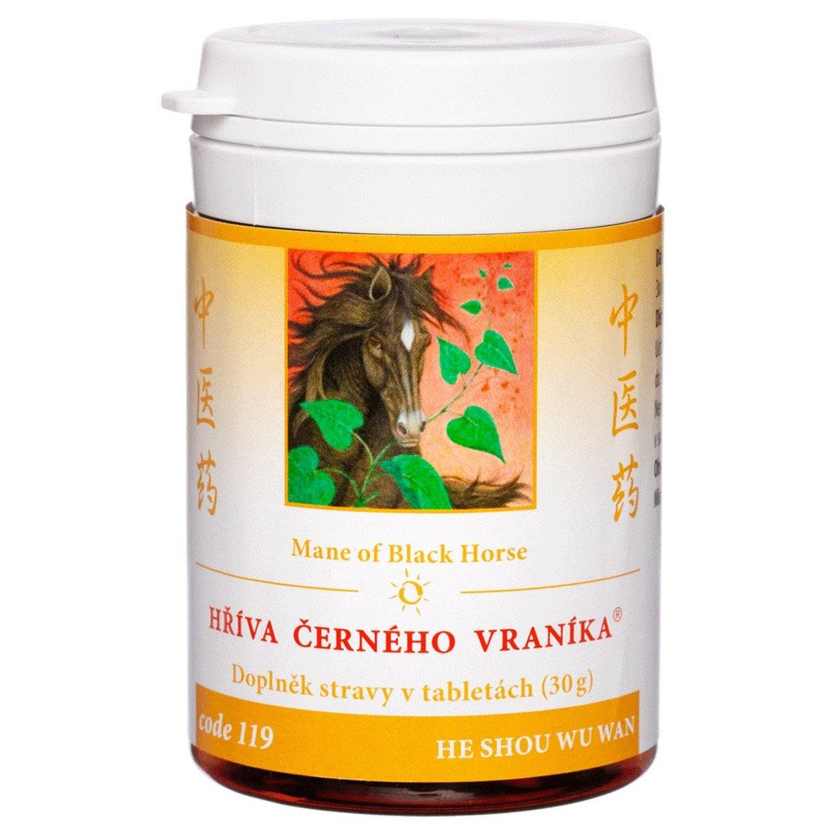 Mane of Black Horse HE SHOU WU WAN herbal grey hair treatment tablets for hair loss and premature greying, 100 pcs
