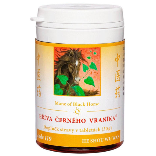 Mane of Black Horse HE SHOU WU WAN herbal grey hair treatment tablets for hair loss and premature greying, 100 pcs