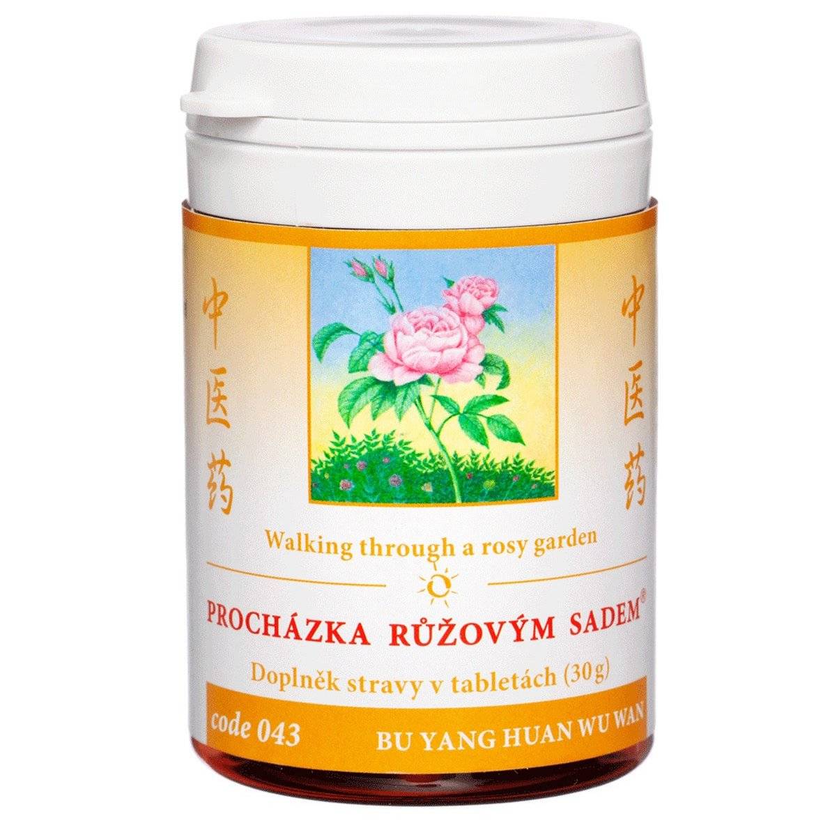 Herbal supplement Walking through a rosy garden for cerebral infarctions and blood circulation support, 100 tablets bottle