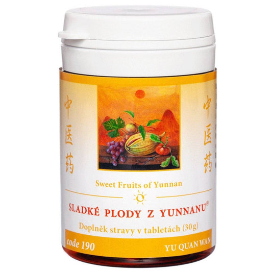 Container of Sweet Fruits of Yunnan herbal supplement for diabetes, 100 tablets
