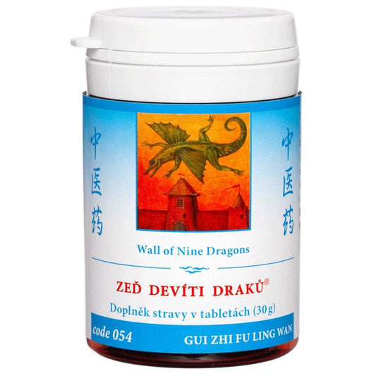 Container of Wall of Nine Dragons GUI ZHI FU LING WAN herbal tablets for leiomyoma of uterus and gynecological health