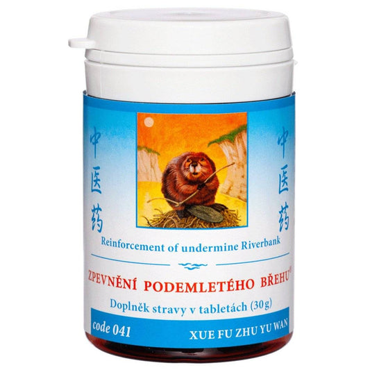Bottle of Reinforcement of undermine Riverbank herbal tablets for headaches and blood circulation support, 100 tablets