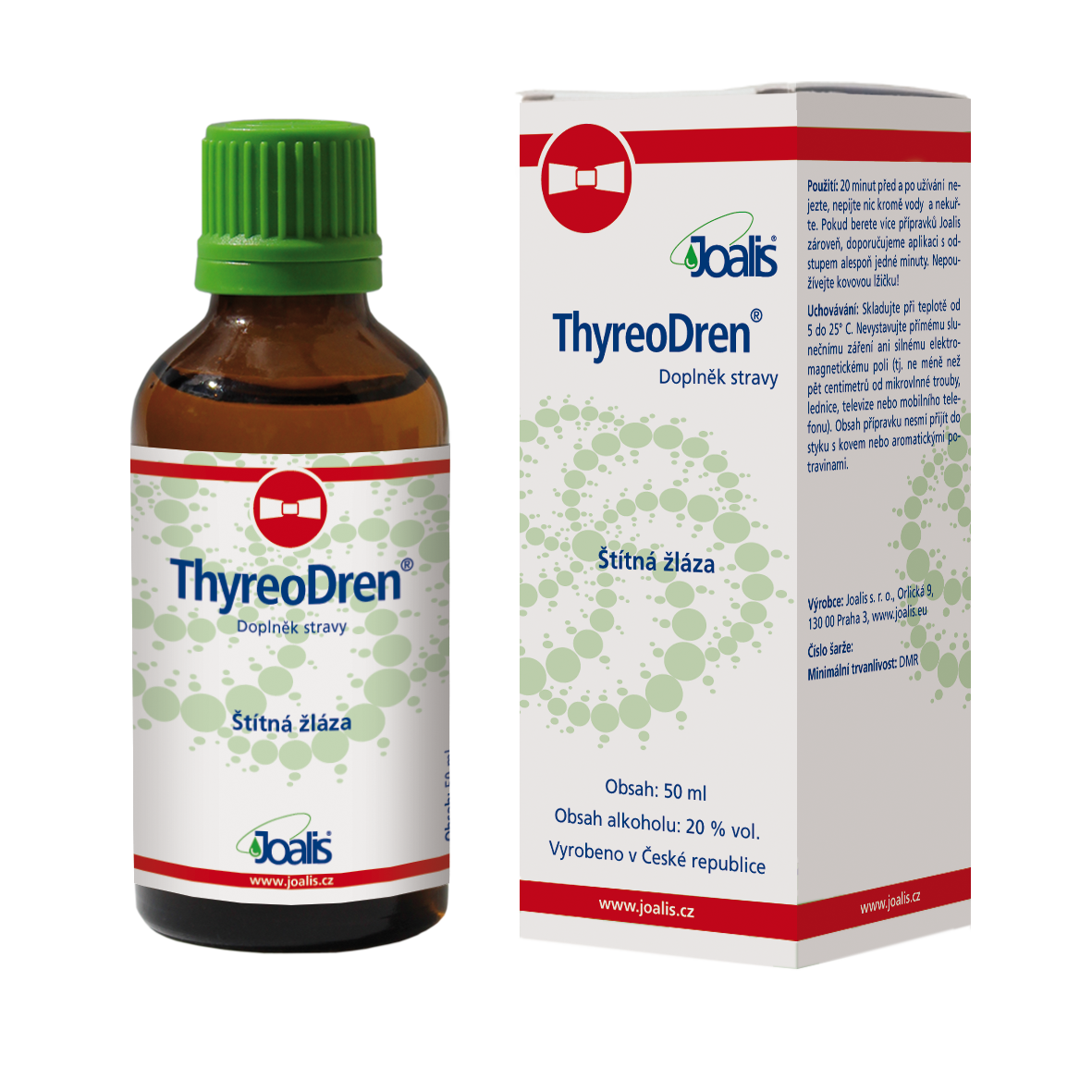 ThyreoDren 50ml dietary supplement for thyroid health and obesity support with natural plant extracts and selenium in ethanol