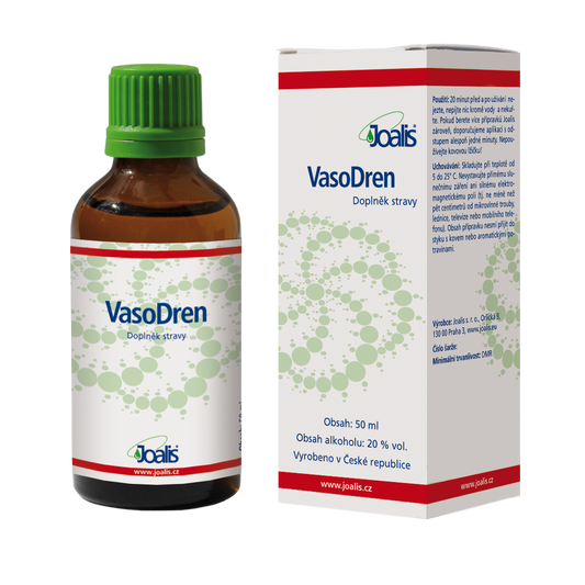 VasoDren 50ml dietary supplement bottle and box for ischemia support and blood flow improvement
